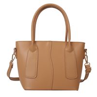 Women's Pu Leather Solid Color Basic Streetwear Bucket Zipper Shoulder Bag Crossbody Bag Bucket Bag sku image 1