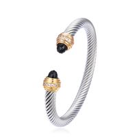 Elegant Curve Stainless Steel Plating Twisted Cable Bracelet sku image 8