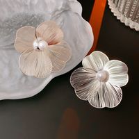 1 Paire Style Coréen Fleur Alliage Boucles D'oreilles main image 4