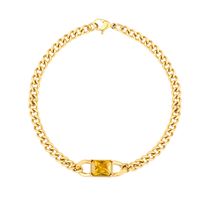 Cute Simple Style Square Oval Heart Shape Stainless Steel Gold Plated Zircon Bracelets In Bulk main image 5