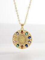 Elegant Retro Square Heart Shape Copper 18k Gold Plated Zircon Pendant Necklace In Bulk main image 4