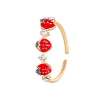 Koreanische Version Kleiner Frischer, Süßer Und Verspielter Roter Erdbeer Ring Weiblicher Einfacher Diamant-zeigefinger-gelenk Ring Student sku image 2