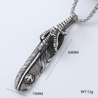 Streetwear Cool Style Wings 304 Stainless Steel No Inlaid Men'S Necklace Pendant sku image 2