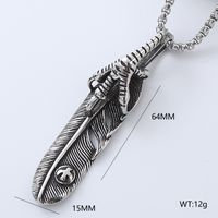 Vêtement De Rue Style Cool Ailes Acier Inoxydable 304 Pas D'Incrustation Hommes Collier Pendentif main image 4