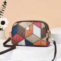 Women's Small All Seasons Pu Leather Plaid Classic Style Square Zipper Shoulder Bag sku image 1