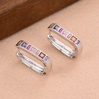 1 Pair Simple Style U Shape Plating Inlay Copper Zircon Gold Plated Earrings main image 2