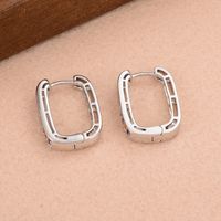 1 Pair Simple Style U Shape Plating Inlay Copper Zircon Gold Plated Earrings main image 3