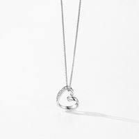 Elegant Glam Heart Shape Sterling Silver Plating Zircon Rhodium Plated Pendant Necklace main image 1