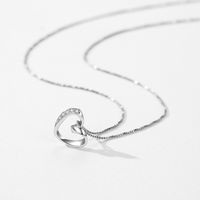 Elegant Glam Heart Shape Sterling Silver Plating Zircon Rhodium Plated Pendant Necklace main image 3