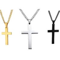 Retro Simple Style Cross Stainless Steel Plating Pendant Necklace main image 1
