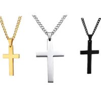 Retro Simple Style Cross Stainless Steel Plating Pendant Necklace main image 6