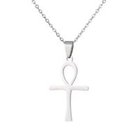 Retro Simple Style Cross Stainless Steel Plating Pendant Necklace main image 4