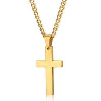 Retro Simple Style Cross Stainless Steel Plating Pendant Necklace sku image 2
