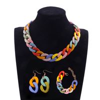 Wholesale Jewelry Simple Style Solid Color Arylic Bracelets Earrings Necklace sku image 6
