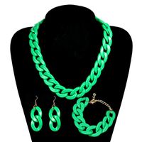 Wholesale Jewelry Simple Style Solid Color Arylic Bracelets Earrings Necklace main image 1