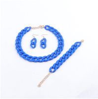 Wholesale Jewelry Simple Style Solid Color Arylic Bracelets Earrings Necklace sku image 1