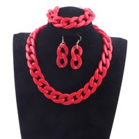 Wholesale Jewelry Simple Style Solid Color Arylic Bracelets Earrings Necklace sku image 3