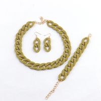 Wholesale Jewelry Simple Style Solid Color Arylic Bracelets Earrings Necklace sku image 8