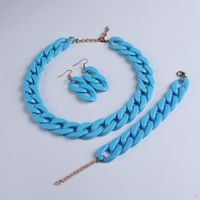 Wholesale Jewelry Simple Style Solid Color Arylic Bracelets Earrings Necklace sku image 10