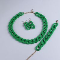 Wholesale Jewelry Simple Style Solid Color Arylic Bracelets Earrings Necklace sku image 11