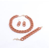 Wholesale Jewelry Simple Style Solid Color Arylic Bracelets Earrings Necklace sku image 9