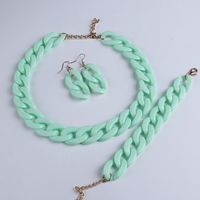 Wholesale Jewelry Simple Style Solid Color Arylic Bracelets Earrings Necklace sku image 15
