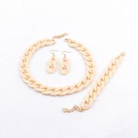 Wholesale Jewelry Simple Style Solid Color Arylic Bracelets Earrings Necklace sku image 12