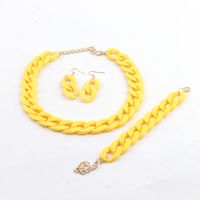 Wholesale Jewelry Simple Style Solid Color Arylic Bracelets Earrings Necklace sku image 13