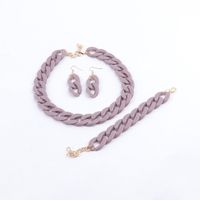 Wholesale Jewelry Simple Style Solid Color Arylic Bracelets Earrings Necklace sku image 14