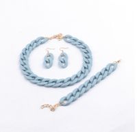 Wholesale Jewelry Simple Style Solid Color Arylic Bracelets Earrings Necklace sku image 17