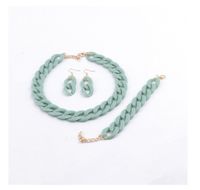 Wholesale Jewelry Simple Style Solid Color Arylic Bracelets Earrings Necklace sku image 16