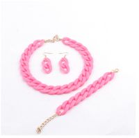 Wholesale Jewelry Simple Style Solid Color Arylic Bracelets Earrings Necklace sku image 19