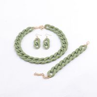 Wholesale Jewelry Simple Style Solid Color Arylic Bracelets Earrings Necklace sku image 18