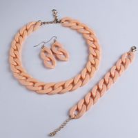 Wholesale Jewelry Simple Style Solid Color Arylic Bracelets Earrings Necklace sku image 20