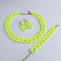 Wholesale Jewelry Simple Style Solid Color Arylic Bracelets Earrings Necklace sku image 21
