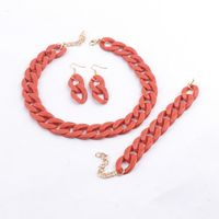 Wholesale Jewelry Simple Style Solid Color Arylic Bracelets Earrings Necklace sku image 24