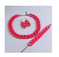 Wholesale Jewelry Simple Style Solid Color Arylic Bracelets Earrings Necklace sku image 23