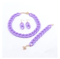 Wholesale Jewelry Simple Style Solid Color Arylic Bracelets Earrings Necklace sku image 25