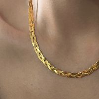 Einfacher Stil Einfarbig Titan Stahl Überzug Vergoldet Halskette sku image 3