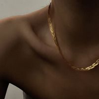 Simple Style Solid Color Titanium Steel Plating Gold Plated Necklace main image 5