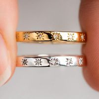 Simple Style Star Copper Inlay Zircon Rings main image 1