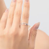 Simple Style Lines Sterling Silver Plating Silver Plated Rings main image 5