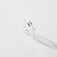 Simple Style Lines Sterling Silver Plating Silver Plated Rings main image 1