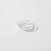 Simple Style Lines Sterling Silver Plating Silver Plated Rings main image 3