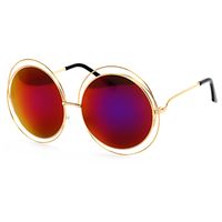 Sweet Solid Color Ac Round Frame Full Frame Women's Sunglasses sku image 1