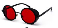 Hip-hop Punk Streetwear Solid Color Ac Round Frame Full Frame Men's Sunglasses sku image 10