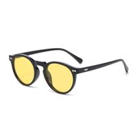 Retro Vintage Style Color Block Tac Oval Frame Full Frame Women's Sunglasses sku image 27