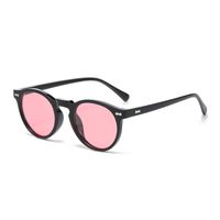 Retro Vintage Style Color Block Tac Oval Frame Full Frame Women's Sunglasses sku image 25
