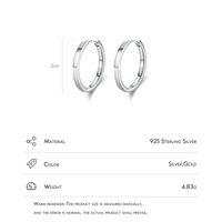 1 Pair Elegant Simple Style Round Plating Sterling Silver 14k Gold Plated Rhodium Plated Earrings main image 4