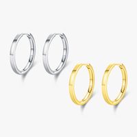 1 Pair Elegant Simple Style Round Plating Sterling Silver 14k Gold Plated Rhodium Plated Earrings main image 2